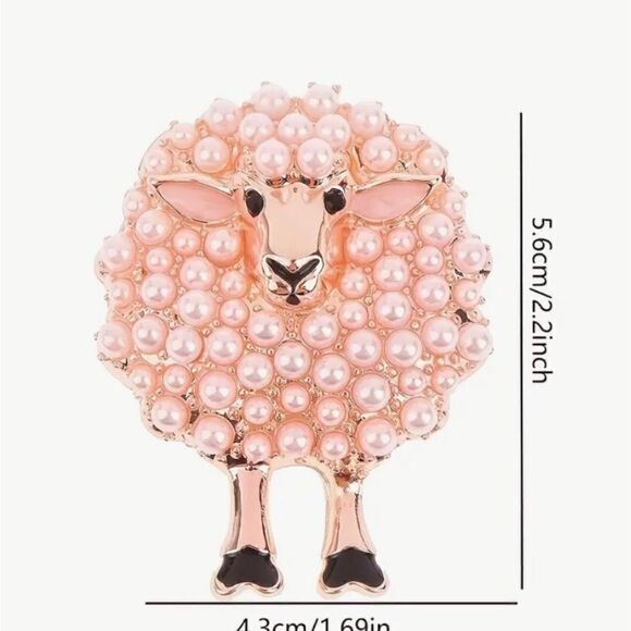 💞 NEW sparkling sheep brooch with lovely pearl embellishments 💞 - Picture 9 of 9